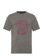Scotch & Soda Denim Artwork T-Shirt Grå
