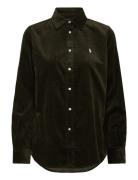Polo Ralph Lauren Stretch Slim Fit Cotton Corduroy Shirt Khaki Green