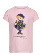 Ralph Lauren Kids Polo Bear Cotton Jersey Tee Rosa