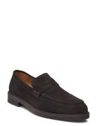 Selected Slhblake Suede Penny Loafer Brun
