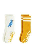Mini Rodini Bird 2-Pack Anti-Slip Socks Multi/patterned