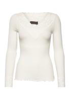 Rosemunde Rwbernadine Organic Ls V-Neck Lace
