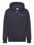 GANT Printed Graphic Full Zip Hoodie Marinblå