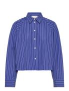 Calvin Klein Jeans Yd Stripe Boxy Cropped Shirt Blå