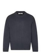 Mango Long-Sleeve Knitted Sweater Marinblå