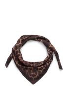 Mango Leopard-Print Satin Scarf Brun