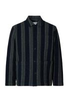 Selected Slhtony Waffle Stripe Overshirt Svart