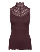 Rosemunde Rwbenita Sl Turtleneck Lace Top Brun