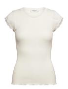 Rosemunde Rwbaybay Ss Lace T-Shirt Vit