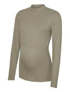 Mamalicious Mltrinity June Ls Jrs Top High Neck 2F Beige