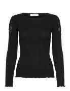 Rosemunde Rwbaybay Ls Lace T-Shirt Svart
