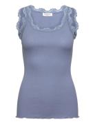 Rosemunde Rwbabette Sl U-Neck Long Lace Top Blå