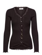 Rosemunde Silk Cardigan W/ Lace Brun