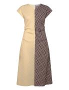 STINE GOYA 2118 Checkered Jersey, Ruched Waist Gul