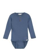 Minymo Body Ls Rib Blå