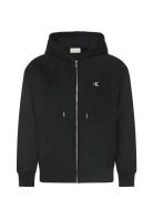 Calvin Klein Jeans Ls Premium Terry Monogram Fz Hoo Svart