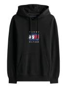 Tommy Hilfiger Linear Flag Graphic Hoodie Svart