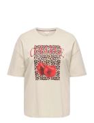 ONLY Carmakoma Carkourtney Life Ss O-Neck Reg Tee Jrs Kräm