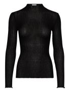 Rosemunde Rwbelize Silk Ls T-Neck T-Shirt Svart