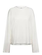 Monki Long-Sleeved Cotton T-Shirt Vit