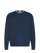 Calvin Klein Jeans Ls Embossed Logo Crewnk Sweater Marinblå