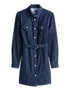 Tommy Jeans Denim Belted Dress Blå