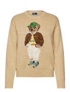 Polo Ralph Lauren Polo Bear Cotton Crewneck Sweater Beige