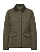 Polo Ralph Lauren Corduroy-Trim Quilted Barn Jacket Khaki Green