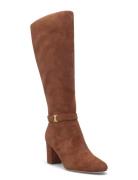 Lauren Ralph Lauren Kellie Suede Tall Boot Heel Brun
