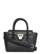 Lauren Ralph Lauren Luxe Pebble Lthr-Tnnr Sm Schl-Stl-S Svart