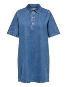 ONLY Carmakoma Cargry S/S Knee Dress Dnm Azg Blå