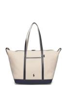 Polo Ralph Lauren Canvas/Leather-Lg Shp Tte-Tte-Lrg Kräm