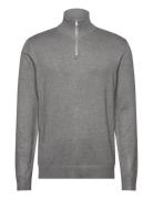 Lindbergh Ecovero Half Zip L/S Knit Grå