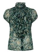 Saint Tropez Liljasz Crinkle Ss Shirt Grön