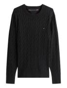 Tommy Hilfiger Classic Cotton Cable Crew Neck Svart