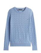 Tommy Hilfiger Classic Cotton Cable Crew Neck Blå
