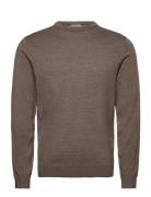 Lindbergh Black 100 % Merino Crew Neck Knit Brun