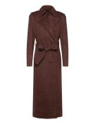 Bardot Kira Vegan Suede Trench Coat Brun
