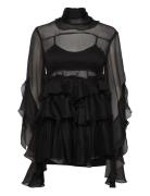 Bardot Anyssa Ruffle Mini Dress Svart