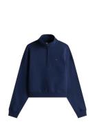 Tommy Jeans Tjw Bxy S-Flag 1/4 Zip Marinblå