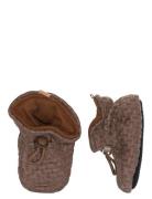 Melton Structure Textile Slippers Brun