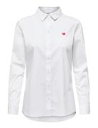 JDY Jdymio L/S Embroidery Shirt Wvn Noos Vit