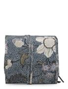 Ceannis Hanging Cosmetic Bag Flower Linen Marinblå