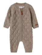 Name It Nbnwruni Wool Ls Knit Suit Beige