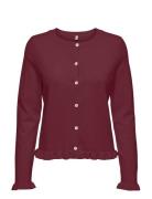 ONLY Onlcinderel Ls Frill Cardigan Ex Knt Burgundy