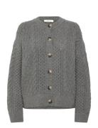 Selected Slfnelly Ls Knit O-Neck Cardigan Grå