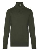 Jack & J S Jjeemil Knit Half Zip Noos Jnr Khaki Green