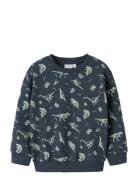 Name It Nmmvimo Ls Nreg Aop Sweat Bru Marinblå