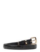Lindex Belt In Croco 1 5Cm Svart