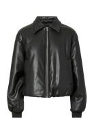 Pieces Pclara Padded Coated Bomber Jacket Svart